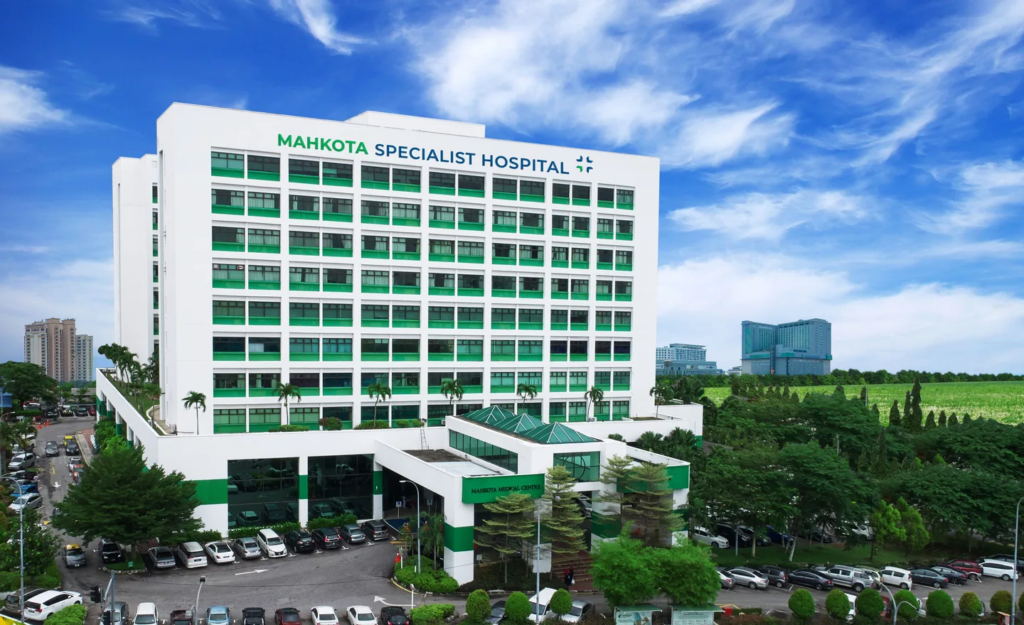 Eksterior Mahkota Specialist Hospital (Mahkota Medical Centre), Melaka — foto rumah sakit pada situs resmi penyedia.
